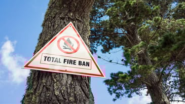 Total fire burn ban sign in Maryland